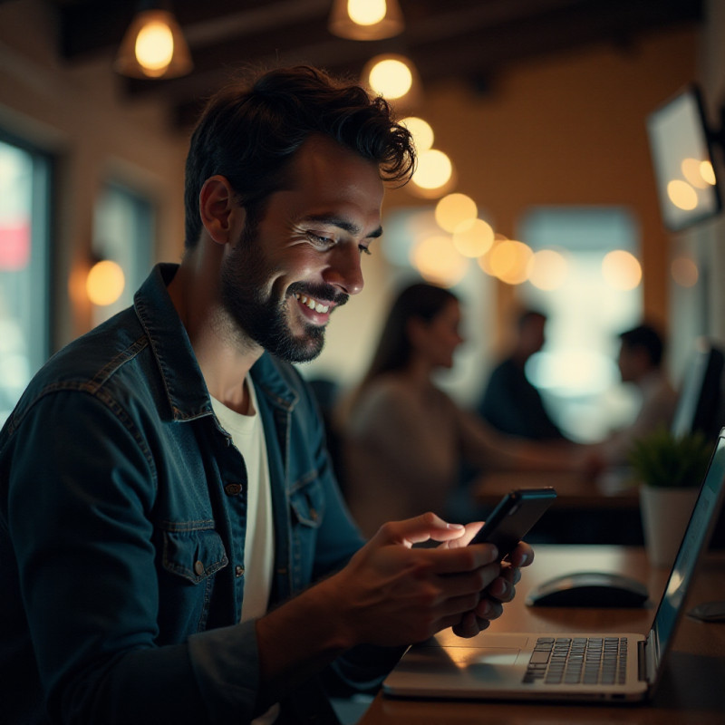 A man checking alerts for payment due dates.