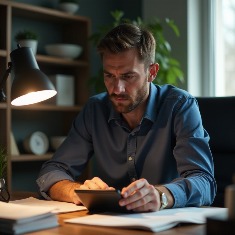 A man figuring out his debt-to-income ratio.