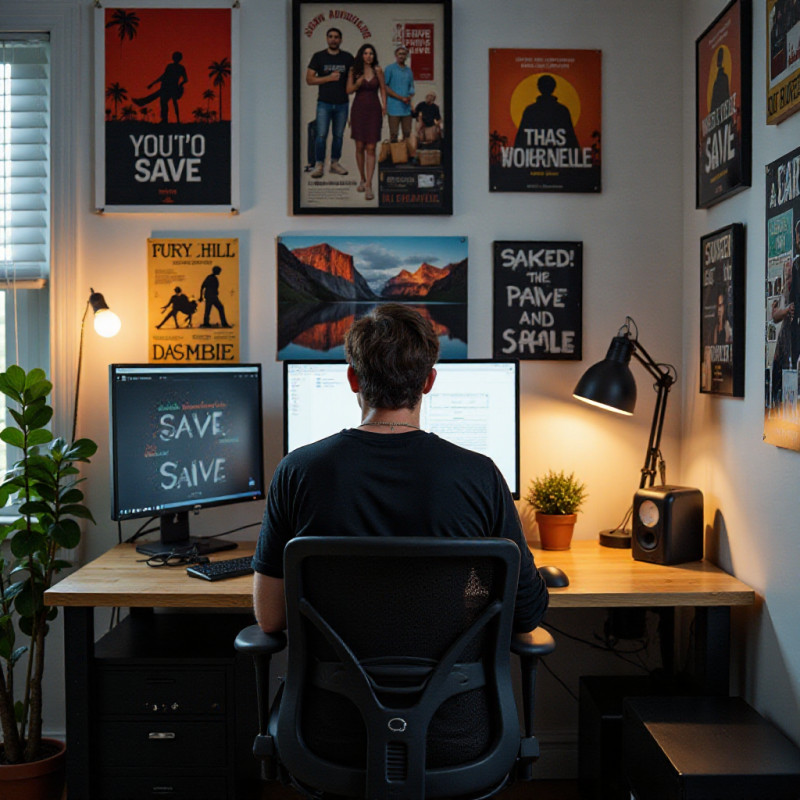 A male adult uplifted by visuals of his saving goals.