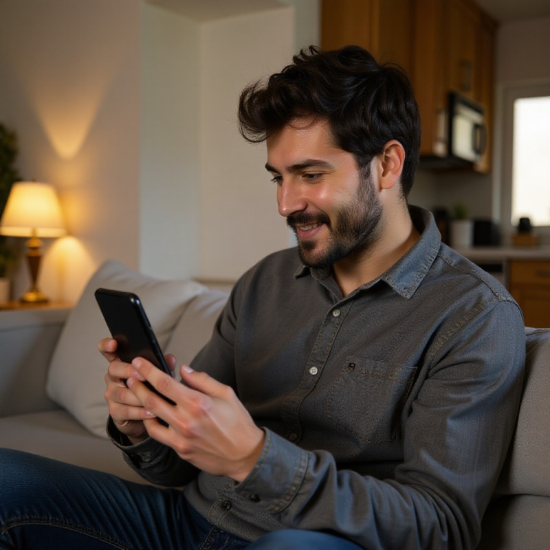 A man organizing payment reminders on his phone.
