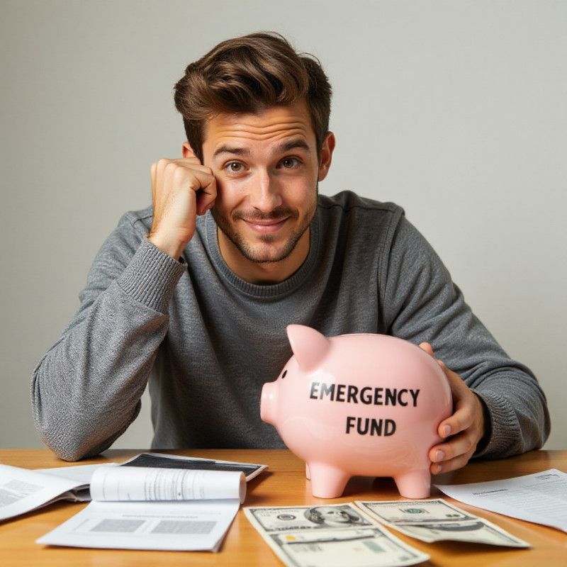 A young man managing his emergency fund.